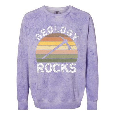 Geology Rocks Funny Geologist Funny Geology Dad Joke Pun Colorblast Crewneck Sweatshirt