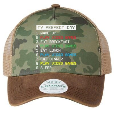 Gamer Routine Funny Gamer Epic Gamer Happy Gamer Video Games Lover Legacy Tie Dye Trucker Hat