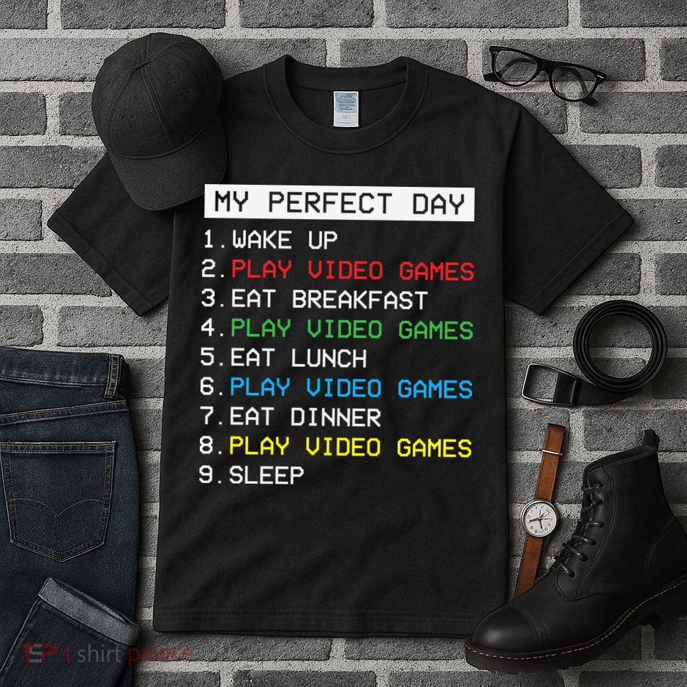 Gamer Routine Funny Gamer Epic Gamer Happy Gamer Video Games Lover Tall T-Shirt