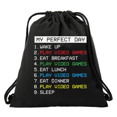 Gamer Routine Funny Gamer Epic Gamer Happy Gamer Video Games Lover Drawstring Bag