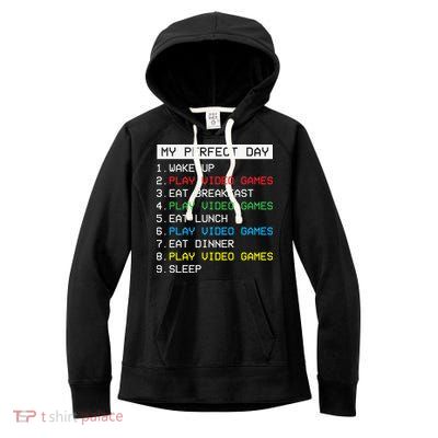 Gamer Routine Funny Gamer Epic Gamer Happy Gamer Video Games Lover Women's Fleece Hoodie