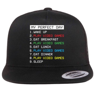 Gamer Routine Funny Gamer Epic Gamer Happy Gamer Video Games Lover Flatbill Hat