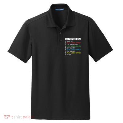 Gamer Routine Funny Gamer Epic Gamer Happy Gamer Video Games Lover Dry Zone Grid Polo