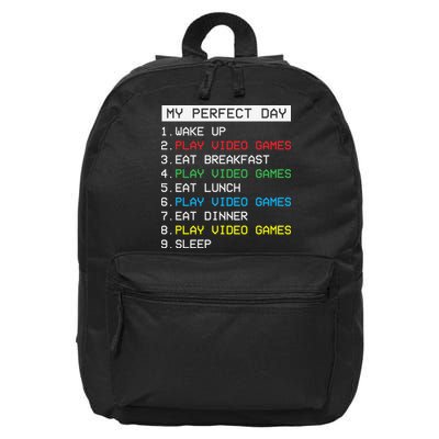 Gamer Routine Funny Gamer Epic Gamer Happy Gamer Video Games Lover 16 in Basic Backpack