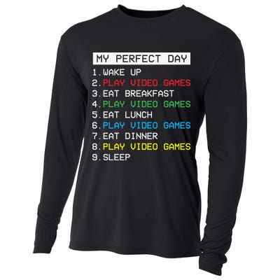 Gamer Routine Funny Gamer Epic Gamer Happy Gamer Video Games Lover Cooling Performance Long Sleeve Crew