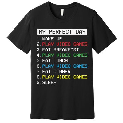 Gamer Routine Funny Gamer Epic Gamer Happy Gamer Video Games Lover Premium T-Shirt