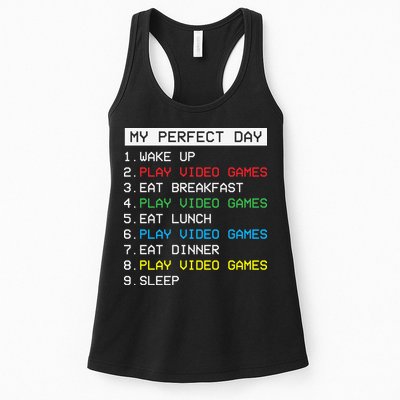 Gamer Routine Funny Gamer Epic Gamer Happy Gamer Video Games Lover Womens Tank Top