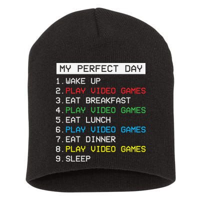 Gamer Routine Funny Gamer Epic Gamer Happy Gamer Video Games Lover Short Acrylic Beanie