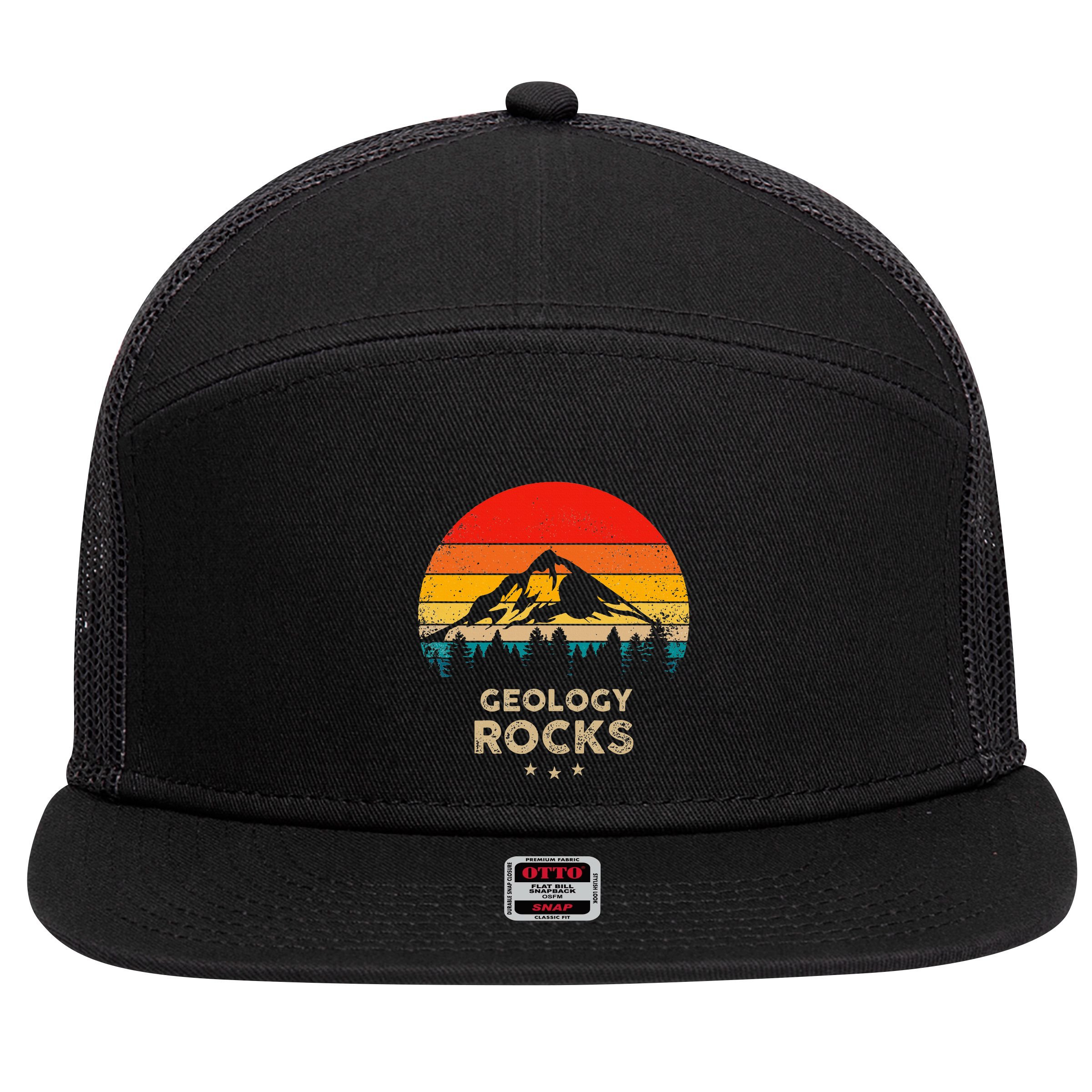 Geology Rocks Funny Geologist Gift Idea 7 Panel Mesh Trucker Snapback Hat
