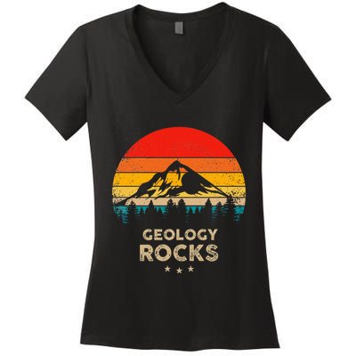 Geology Rocks Funny Geologist Gift Idea Women's V-Neck T-Shirt