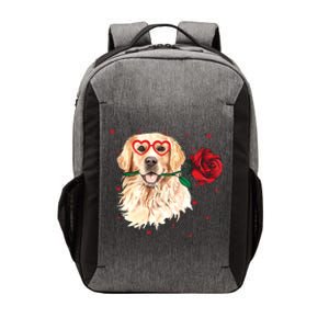 Golden Retriever Face Heart Glasses Valentines Day Dog Lover Great Gift Vector Backpack