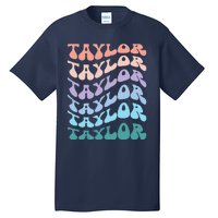 Girl Retro Groovy Taylor First Name Personalized Birthday Tall T-Shirt