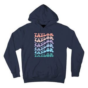 Girl Retro Groovy Taylor First Name Personalized Birthday Tall Hoodie