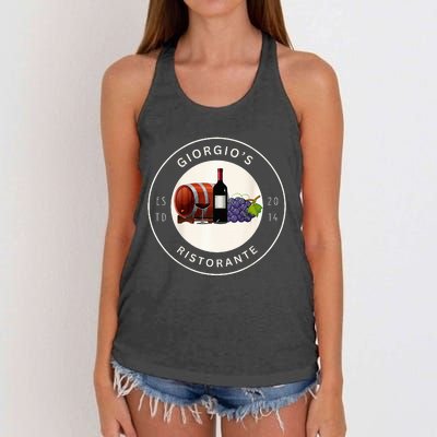 GiorgioS Ristorante Great Food Atmosphere Aura Women's Knotted Racerback Tank