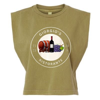 GiorgioS Ristorante Great Food Atmosphere Aura Garment-Dyed Women's Muscle Tee