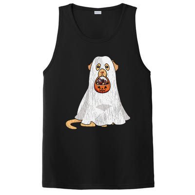 Golden Retriever Ghost Dog Mom Dad Trick Or Treat Halloween Gift PosiCharge Competitor Tank