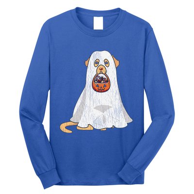 Golden Retriever Ghost Dog Mom Dad Trick Or Treat Halloween Gift Long Sleeve Shirt