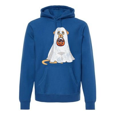 Golden Retriever Ghost Dog Mom Dad Trick Or Treat Halloween Gift Premium Hoodie