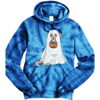 Golden Retriever Ghost Dog Mom Dad Trick Or Treat Halloween Gift Tie Dye Hoodie