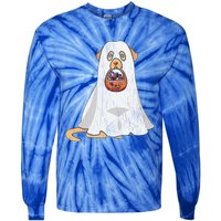 Golden Retriever Ghost Dog Mom Dad Trick Or Treat Halloween Gift Tie-Dye Long Sleeve Shirt