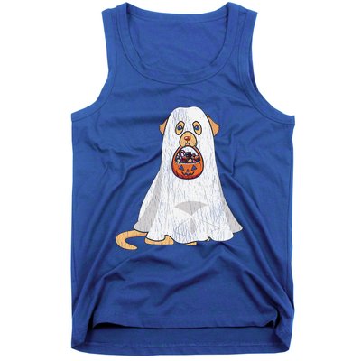 Golden Retriever Ghost Dog Mom Dad Trick Or Treat Halloween Gift Tank Top