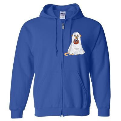 Golden Retriever Ghost Dog Mom Dad Trick Or Treat Halloween Gift Full Zip Hoodie