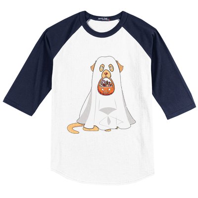 Golden Retriever Ghost Dog Mom Dad Trick Or Treat Halloween Gift Baseball Sleeve Shirt