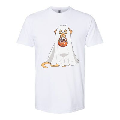 Golden Retriever Ghost Dog Mom Dad Trick Or Treat Halloween Gift Softstyle CVC T-Shirt