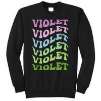 Girl Retro Groovy Violet First Name Personalized Birthday Tall Sweatshirt