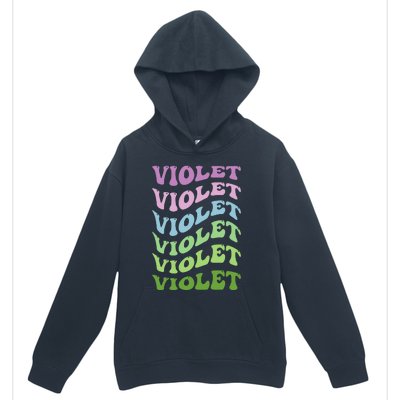 Girl Retro Groovy Violet First Name Personalized Birthday Urban Pullover Hoodie