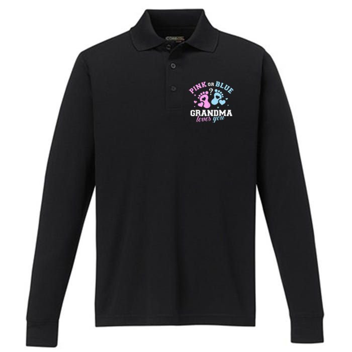 Gender Reveal Grandma Performance Long Sleeve Polo