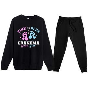 Gender Reveal Grandma Premium Crewneck Sweatsuit Set