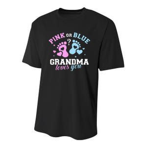 Gender Reveal Grandma Youth Performance Sprint T-Shirt