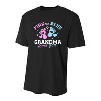 Gender Reveal Grandma Youth Performance Sprint T-Shirt