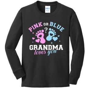 Gender Reveal Grandma Kids Long Sleeve Shirt