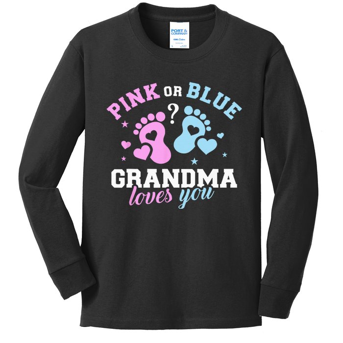 Gender Reveal Grandma Kids Long Sleeve Shirt