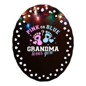 Gender Reveal Grandma Ceramic Oval Ornament