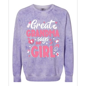 Gender Reveal Great Grandma Says Girl Baby Matching Family Long Sleeve Colorblast Crewneck Sweatshirt