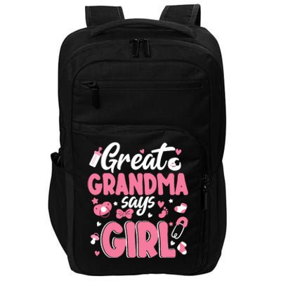 Gender Reveal Great Grandma Says Girl Baby Matching Family Long Sleeve Impact Tech Backpack