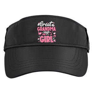 Gender Reveal Great Grandma Says Girl Baby Matching Family Long Sleeve Adult Drive Performance Visor