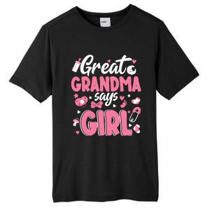 Gender Reveal Great Grandma Says Girl Baby Matching Family Long Sleeve Tall Fusion ChromaSoft Performance T-Shirt