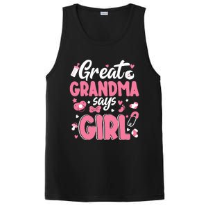 Gender Reveal Great Grandma Says Girl Baby Matching Family Long Sleeve PosiCharge Competitor Tank