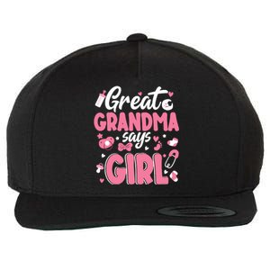 Gender Reveal Great Grandma Says Girl Baby Matching Family Long Sleeve Wool Snapback Cap