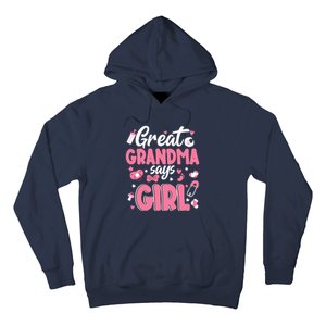 Gender Reveal Great Grandma Says Girl Baby Matching Family Long Sleeve Hoodie