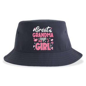 Gender Reveal Great Grandma Says Girl Baby Matching Family Long Sleeve Sustainable Bucket Hat