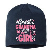 Gender Reveal Great Grandma Says Girl Baby Matching Family Long Sleeve Sustainable Beanie