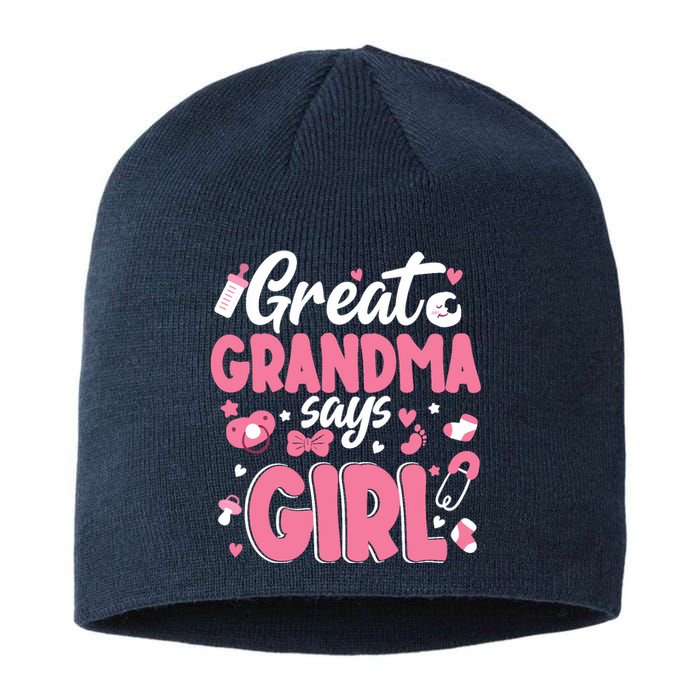 Gender Reveal Great Grandma Says Girl Baby Matching Family Long Sleeve Sustainable Beanie