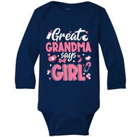 Gender Reveal Great Grandma Says Girl Baby Matching Family Long Sleeve Baby Long Sleeve Bodysuit