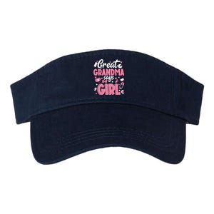 Gender Reveal Great Grandma Says Girl Baby Matching Family Long Sleeve Valucap Bio-Washed Visor