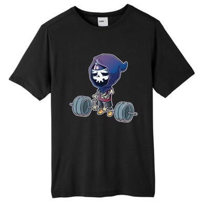 Gym Reaper Grim Reaper Deadlifts Workout Halloween Costume Great Gift Tall Fusion ChromaSoft Performance T-Shirt